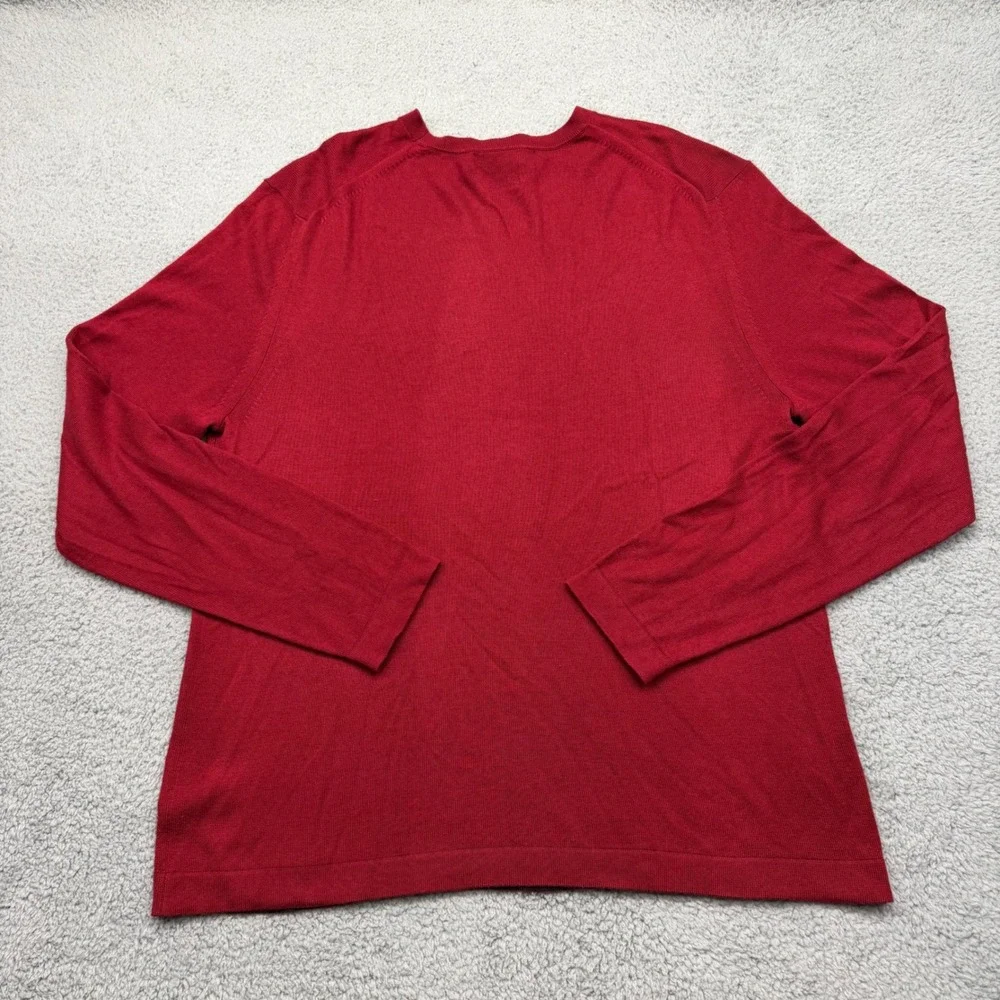 Banana‎ Republic 337963-03 Mens Large 300599 Red Silk Cashmere Crew Neck Sweater
